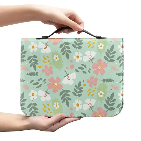 Floral Leather Bible Carry Bag
